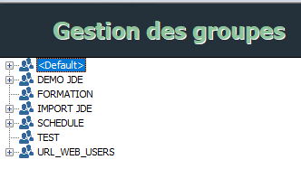 Fenêtre Gestion des Groupes