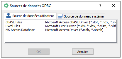 connexions ODBC