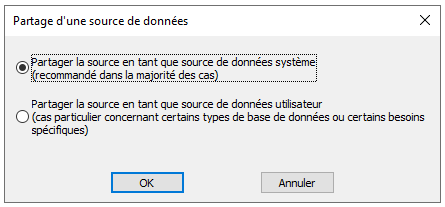 Partage d'une source de données