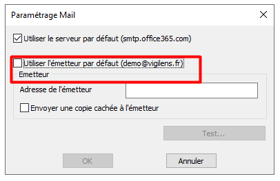 M G Paramétrage mail spécifique 2