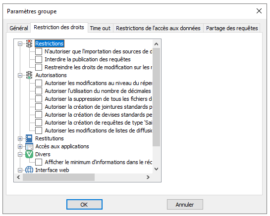 MG Restriction des droits