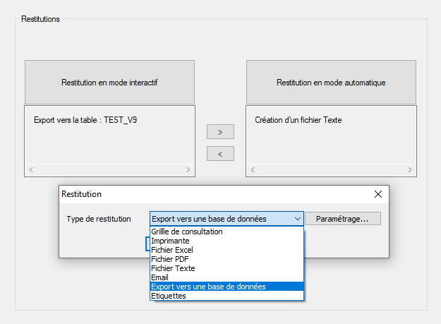 Restitution en mode interactif