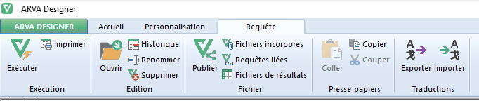 ARVA,REPORTING DESIGNER Requête