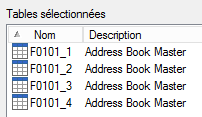 CDTDR Choix des tables Exemple 1