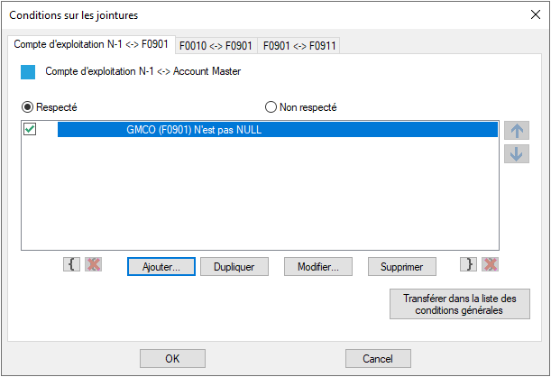 Conditions sur les jointures