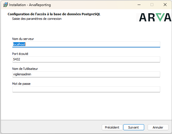 IPSW Configuration de la base PostgreSQL